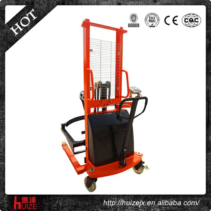 半電動稱重油桶車（夾鐵桶，手搖翻轉(zhuǎn)倒料）